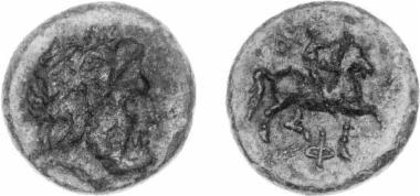 Bronze coin of the Macedonian kingdom, Ruler: Philip V