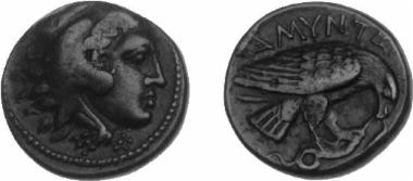 Χάλκινο νόμισμα Μακεδονικού βασιλείου, Βασιλιάς: Αμύντας Γ'