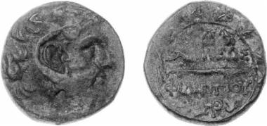 Bronze coin of the Macedonian kingdom, Ruler: Philip V