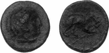 Bronze coin of the Macedonian kingdom, Ruler: Perdikkas III
