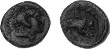 Bronze coin of the Macedonian kingdom, Ruler: Perdikkas III