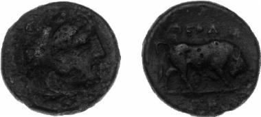 Bronze coin of the Macedonian kingdom, Ruler: Perdikkas III