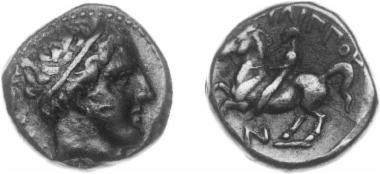 Bronze coin of the Macedonian kingdom, Ruler: Philip II