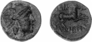 Bronze coin of the Macedonian kingdom, Ruler: Philip V