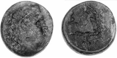 Bronze coin of the Macedonian kingdom, Ruler: Philip V