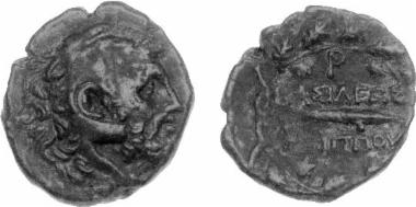 Bronze coin of the Macedonian kingdom, Ruler: Philip V