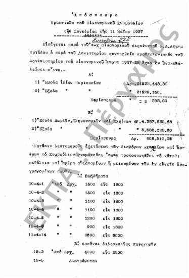Προϋπολογισμός - Απολογισμός Πανεπιστημίου, Αιτήσεις Καθηγητών Εγκρίσεως Δαπάνης περί του Εγγραπτέου Κονδυλίου για Προϋπολογισμό