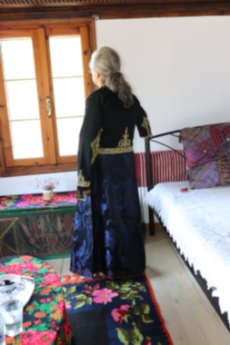 Authentic local costumes from the village of Theologos - The formal dress (back side)