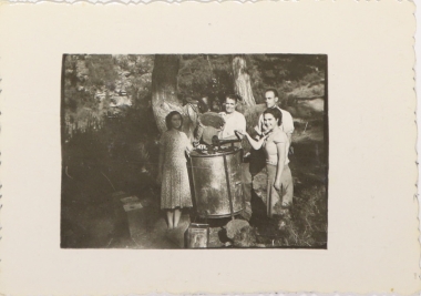 In the harvest, Kazaviti, 1951, in Agios Panteleimon