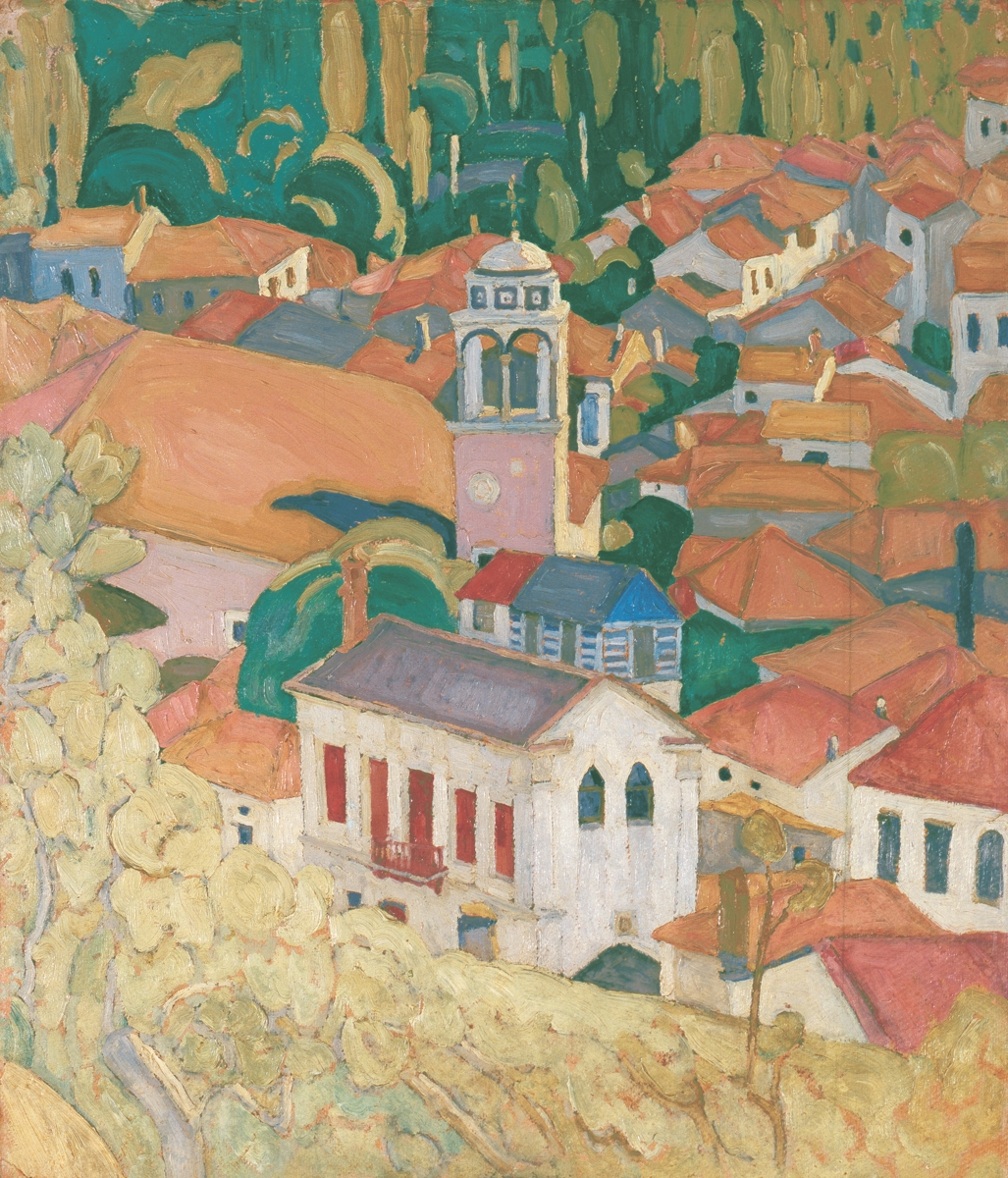 Καμπαναριό και κόκκινες στέγες