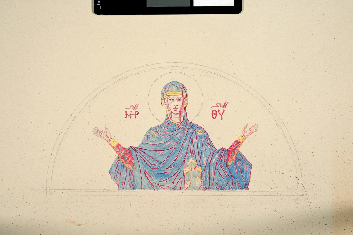 Draft of the Metropolis 
of Amfissa Platytera (More Spacious Than Heaven), 
icon in chancel