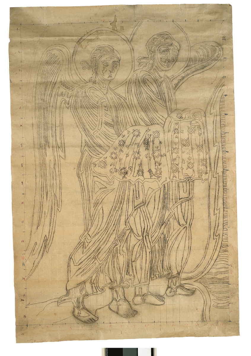 Δύο Άγγελοι-
Αντίγραφο από την ψηφιδωτή παράσταση της βάφτισης στον Ναό του Ωσίου Λουκά