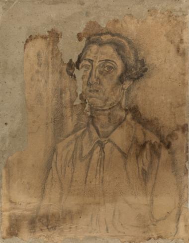 Portrait of Olga Papalouka 
(study for the work: Portrait of Olga Papalouka with Karyes Village in the background)