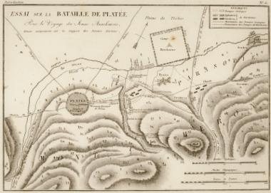 Χάρτης του πεδίου της μάχης των Πλαταιών με βαση τις αρχαίες πηγές.
