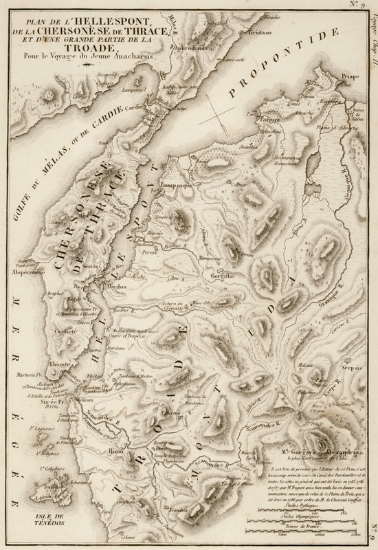 Χάρτης του Ελλησπόντου, της Θρακικής Χερσονήσου και τμήματος της Τρωάδας.