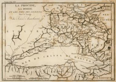 Χάρτης της αρχαίας Φωκίδας, Δωρίδας και Λοκρίδας.