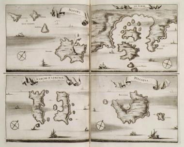 Χάρτες της Νισύρου, της Χάλκης, της Αλιμιάς, της Σύμης και της Τήλου.