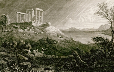 Ο ναός του Ποσειδώνα στο Σούνιο.