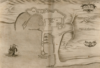 Χάρτης της πόλης της Ρόδου.