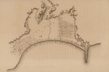 Χάρτης της πεδιάδας του Μαραθώνα στην Αττική.