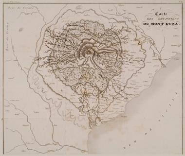 Χάρτης με τις εκρήξεις του ηφαιστείου της Αίτνας.