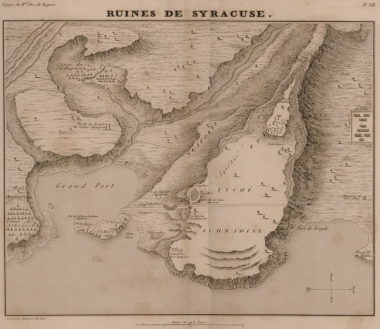 Χάρτης των αρχαίων Συρακουσών.