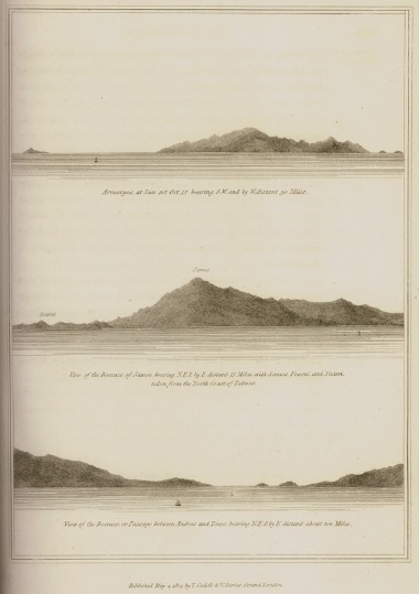 Η Αμοργός, η Σάμος με τους Φούρνους και την Ικαρία, και το στενό μεταξύ Άνδρου και Τήνου.