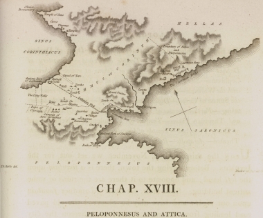 Χάρτης του Ισθμού της Κορίνθου.