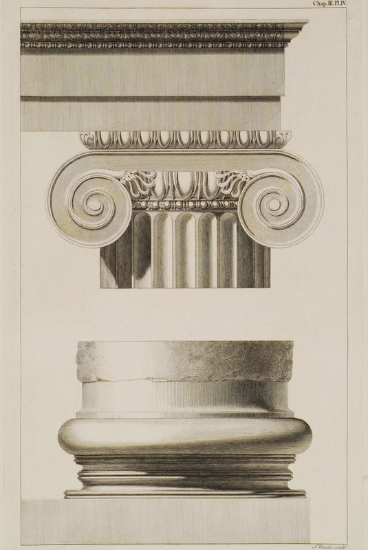 Βάση κίονα, κιονόκρανο και επιστύλιο από τον ναό του Απόλλωνα στα Δίδυμα (Μικρά Ασία).