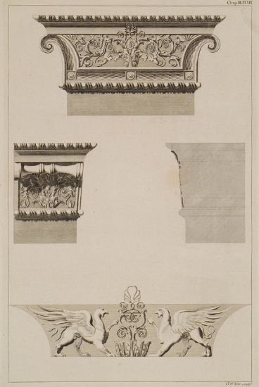 Όψεις και τομές κιονοκράνων από τον ναό του Απόλλωνα στα Δίδυμα (Μικρά Ασία).