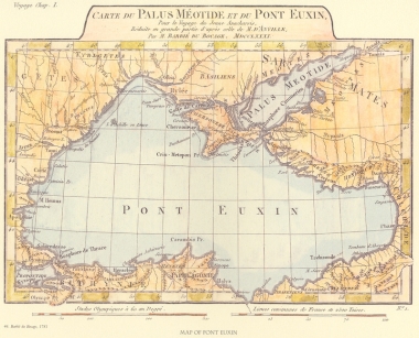 Χάρτης του Ευξείνου Πόντου του Barbier du Bocage, 1781. Από τον Άτλαντα που συνοδεύει την έκδοση: 