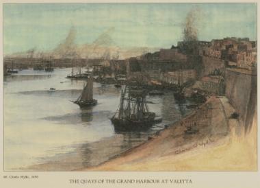 Το λιμάνι της Βαλέττας στη Μάλτα. Από την έκδοση: 