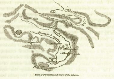 Χάρτης της κοιλάδας της Παραμυθιάς.