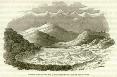 Η πηγή Βιρούα και το οχυρό Σκιντριάδα στην κοιλάδα του Αργυροκάστρου.