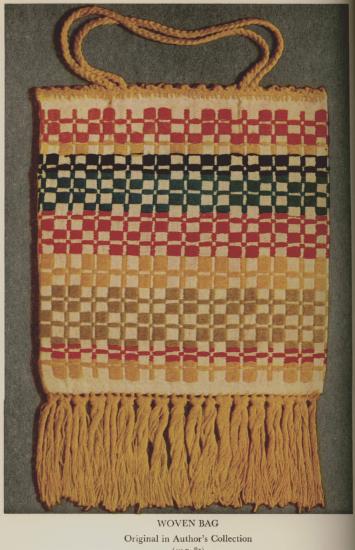 Υφαντή βαμβακερή τσάντα από την Καλλιμασιά Χίου, γύρω στα 1930. Από τη συλλογή του συγγραφέα.