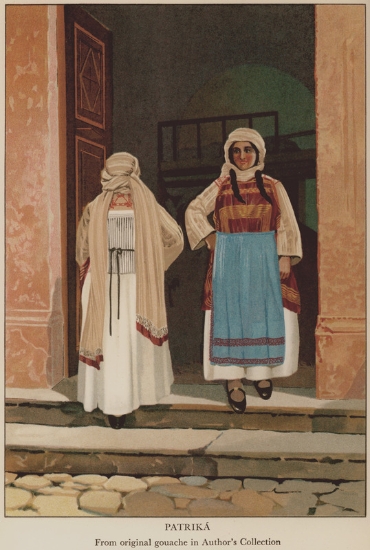 Γυναικείες ενδυμασίες από τα Πατρικά Χίου. Από τη συλλογή του συγγραφέα.