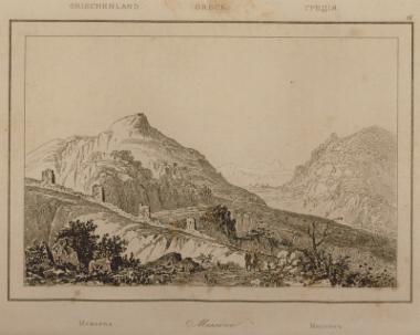 Άποψη των τειχών της αρχαίας Μεσσήνης.