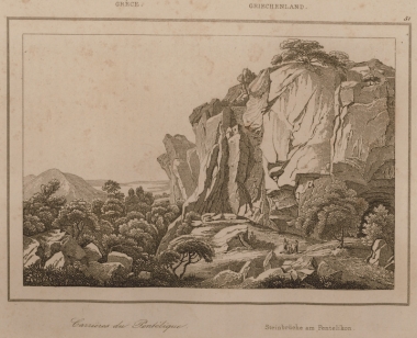 Τα λατομεία του Πεντελικού στην Αττική.