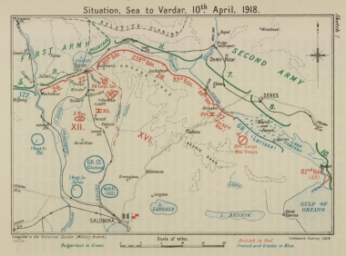 Η κατάσταση του μετώπου στις 10 Απριλίου 1918.