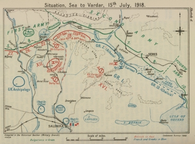 Η κατάσταση του μετώπου στις 15 Ιουλίου 1918.