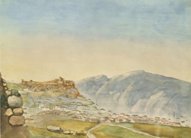 Άμφισσα (Σάλωνα). Το κάστρο και η πόλη. Νοτιοανατολική άποψη.