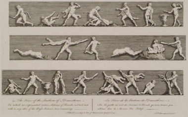 Αναγλυφα από το χορηγικό μνημείο του Λυσικράτους (Φανάρι του Διογένη).