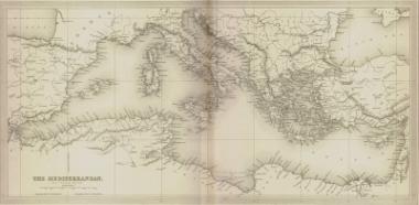 Χάρτης της Μεσογείου και της Οθωμανικής Αυτοκρατορίας.