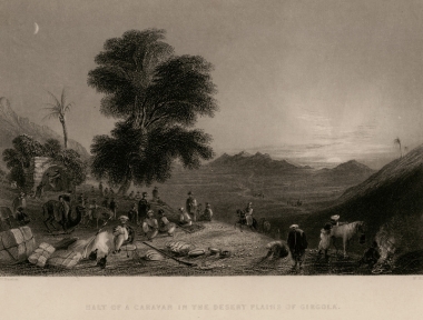 Στάθμευση καραβανιού στην έρημο, κοντά στα Άδανα της Κιλικίας.
