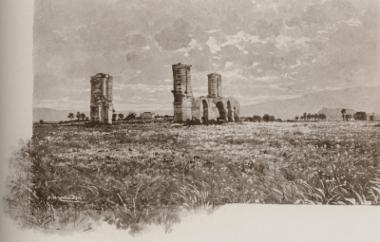 Το πεδίο της μάχης των Φιλίππων. Διακρίνονται τα ερείπια των παλαιοχριστιανικών βασιλικών.