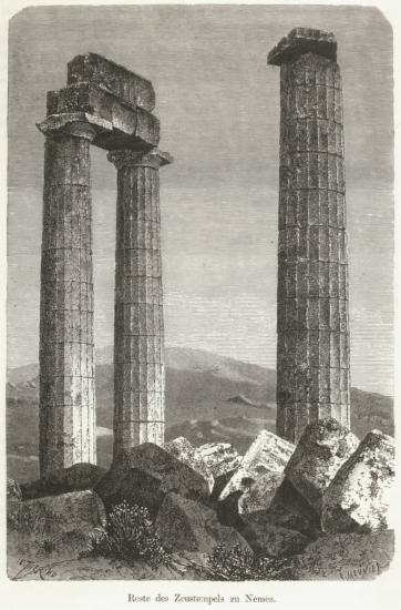 Ερείπια του ναού του Δία στη Νεμέα.