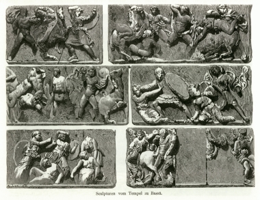 Ανάγλυφα από τον ναό του Επικουρίου Απόλλωνα στις Βάσσες (Φιγαλεία).