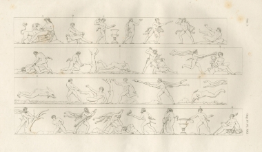 Ανάγλυφα του χορηγικού μνημείου του Λυσικράτους: Η συνάντηση του Διονύσου με τους Τυρρήνιους πειρατές.