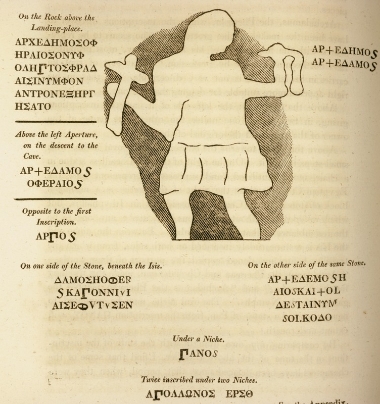 Το ανάγλυφο του Αρχεδήμου από το σπήλαιο του Νυμφολήπτου στη Βάρη.