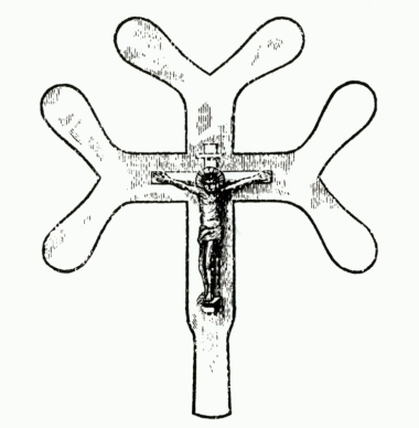 Ο σιδερένιος Εσταυρωμένος από τη μονή του Αγίου Ελευθερίου στις Μουρνιές Χανίων. Από την έκδοση: H.F. Tozer. Islands of the Aegean, Λονδίνο 1890.